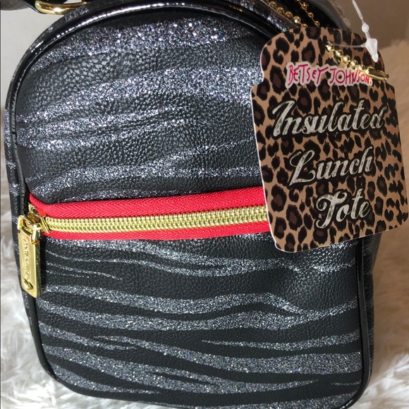 Betsey Johnson Lunch Tote zebra stripe valentine - Picture 5 of 8